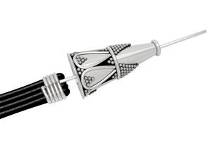 Cone being placed on cord